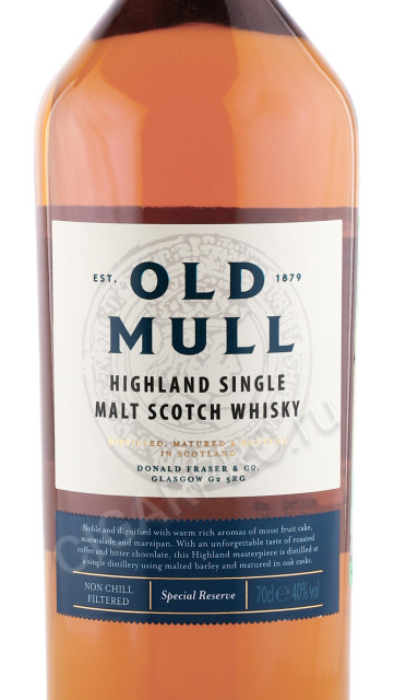 этикетка виски old mull highland single malt scotch whisky 0.7л