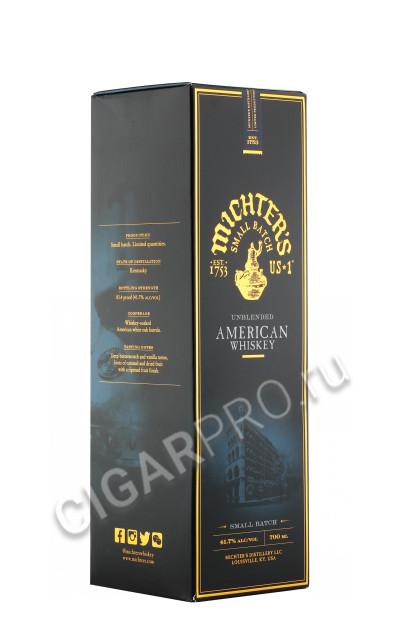 подарочная упаковка michters us 1 american whiskey 0.7л