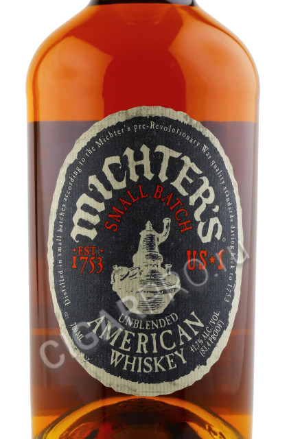 этикетка michters us 1 american whiskey 0.7л