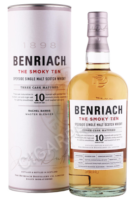 виски benriach the smoky ten 10 years 0.7л в подарочной тубе