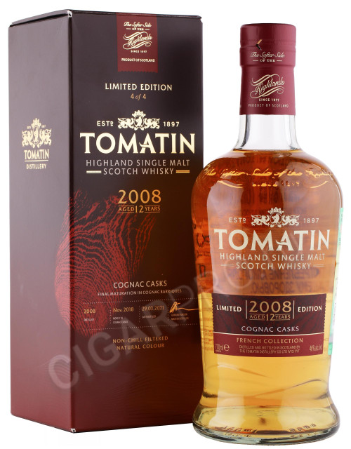 виски tomatin 12 year old cognac casks 0.7л в подарочной упаковке