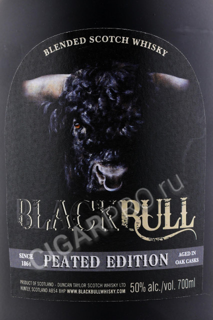 этикетка виски black bull peated edition 0.7л