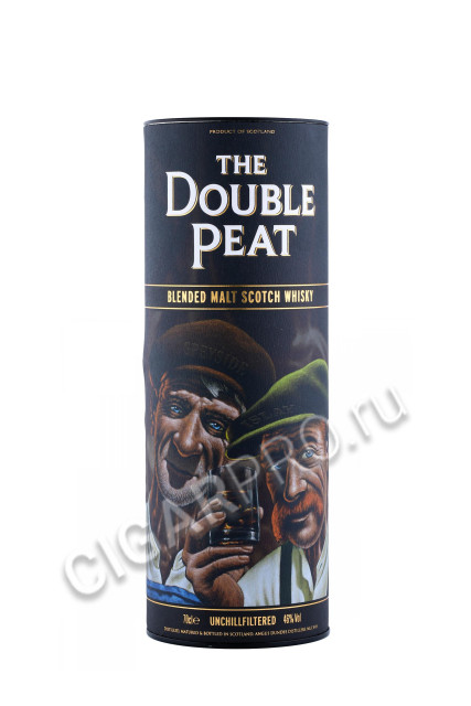 подарочная упаковка виски the double peat 0.7л