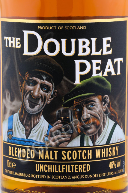 этикетка виски the double peat 0.7л