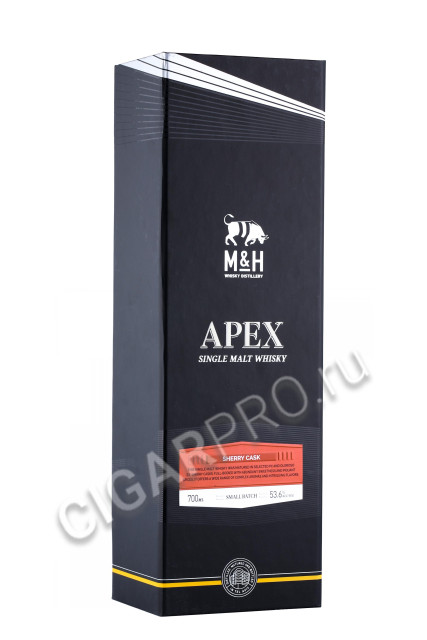 подарочная упаковка виски m & h apex sherry cask 0.7л