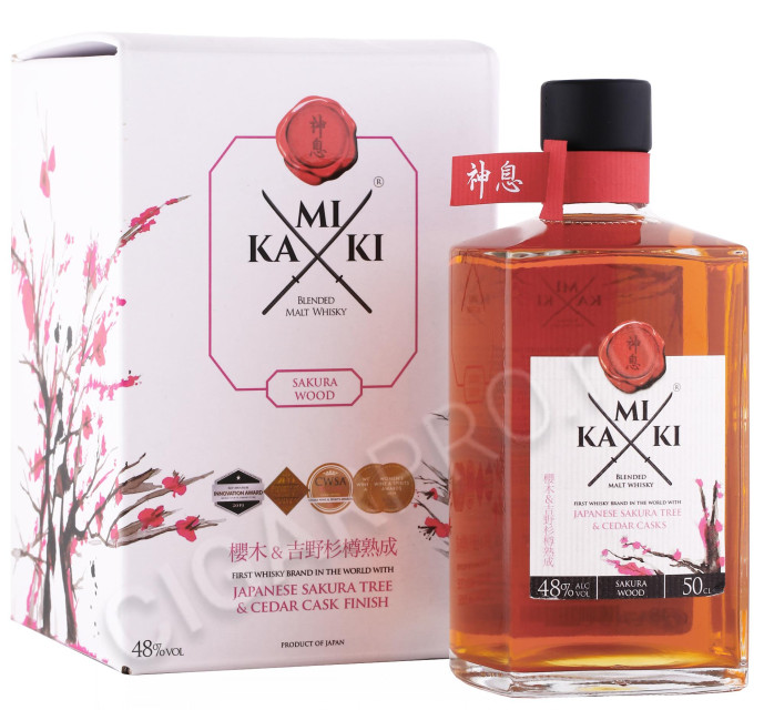 виски kamiki sakura wood blended malt 0.5л в подарочной упаковке