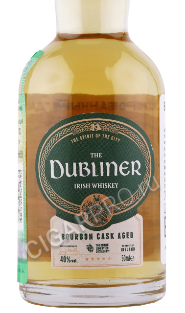 этикетка виски the dubliner irish whiskey 0.05л