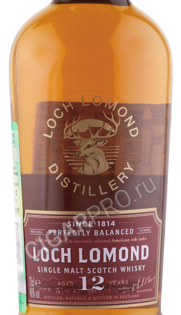 этикетка виски loch lomond 12 years old 0.2л