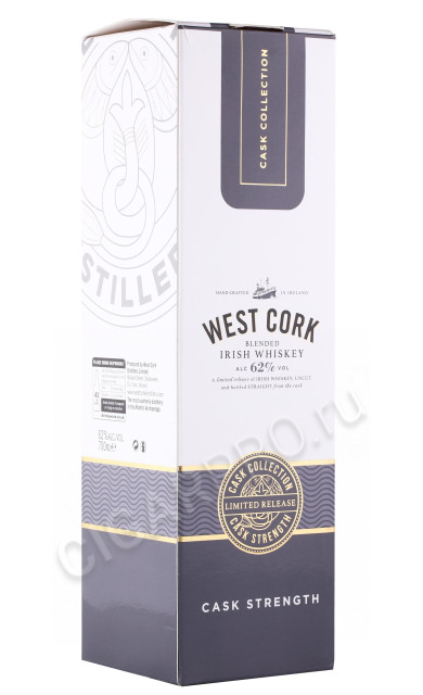 подарочная упаковка виски west cork cask strength 0.7л