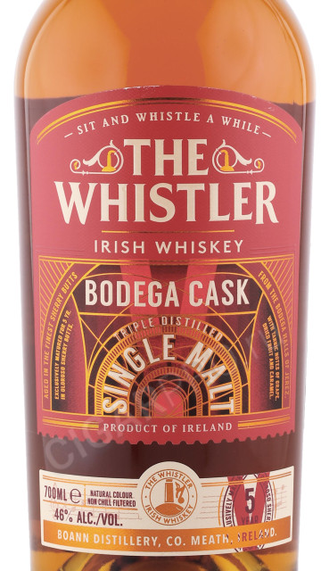 этикетка виски the whistler bodega cask single malt 5 years old 0.7л