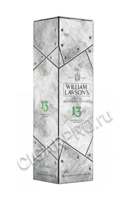подарочная упаковка william lawsons 13 years old 0.75л