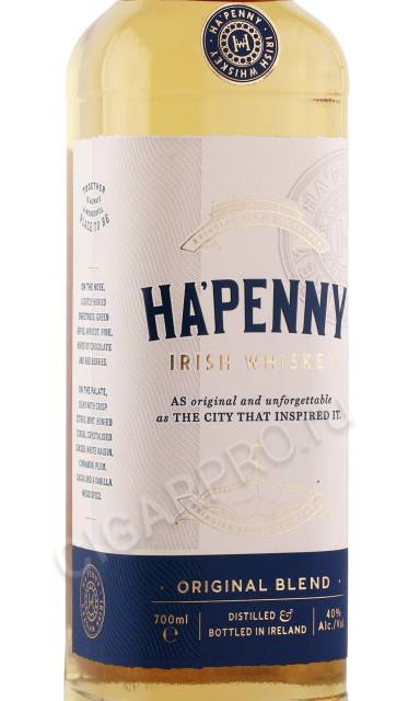 этикетка виски hapenny irish whiskey original blend 0.7л