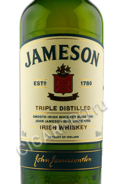 этикетка jameson 0.5л