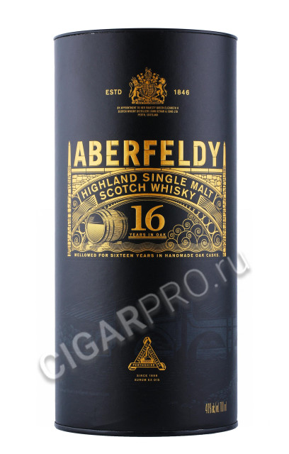 подарочная туба виски aberfeldy 16 years 0.7л