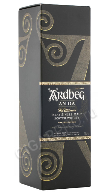 подарочная упаковка виски ardbeg an oa 0.7л