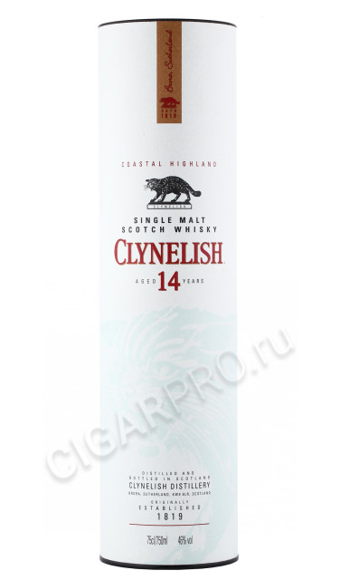 подарочная туба виски clynelish 14 years 0.75л