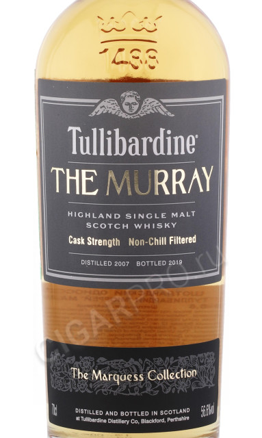 этикетка виски single malt tullibardin murray marquez collection 0.7л