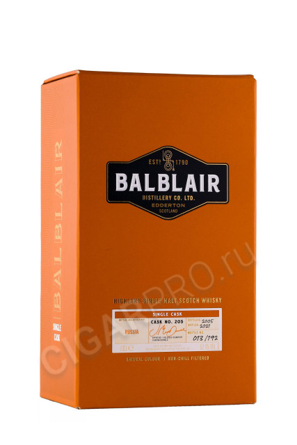 подарочная упаковка виски balblair 2005 0.7л