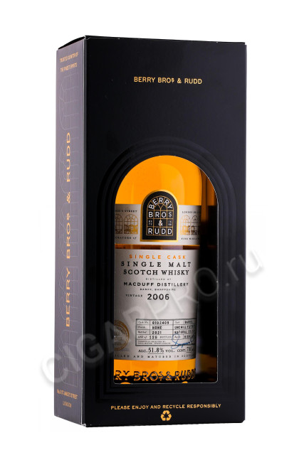 подарочная упаковка виски berry bros and rudd macduff distillery 2006 0.7л