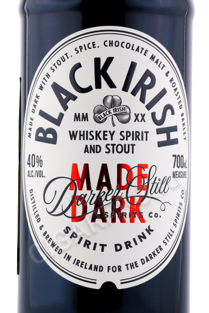этикетка виски black irish 0.7л