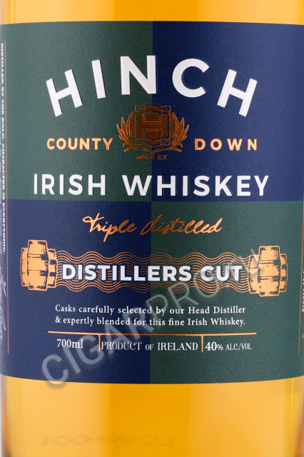 этикетка виски hinch distillers cut 0.7л