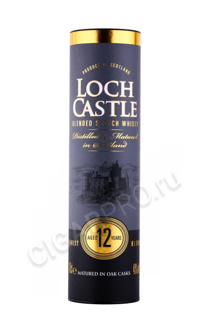 подарочная упаковка виски loch castle 12 years blended scotch whiskey 0.7л