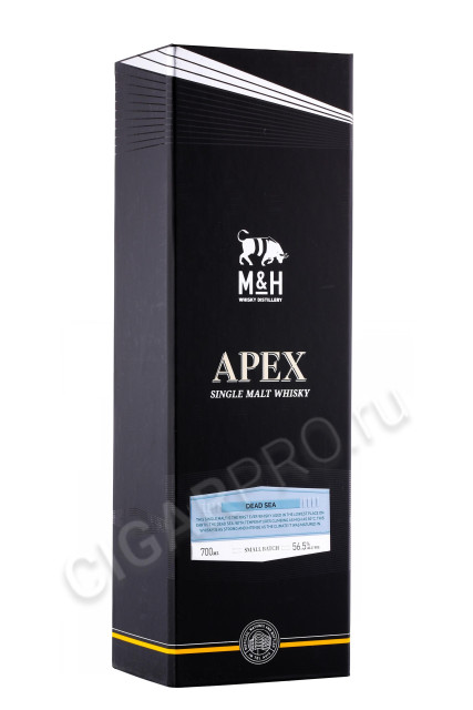 подарочная упаковка виски m & h apex dead sea 0.7л