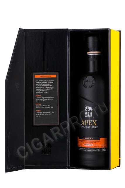 подарочная упаковка виски m & h apex single cask px sherry cask 0.7л