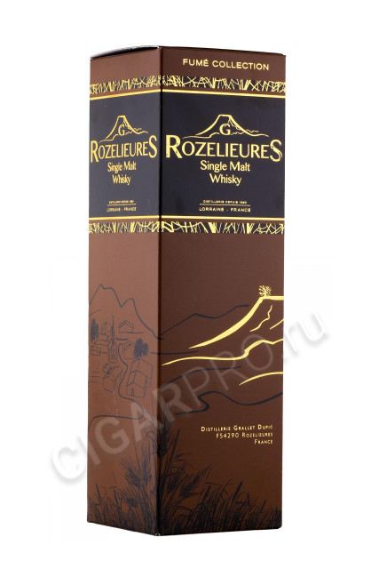 подарочная упаковка виски rozelieures fume collection single malt 0.7л