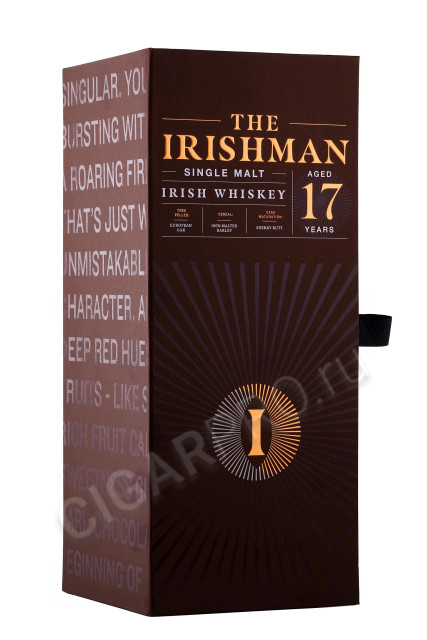 подарочная упаковка виски the irishman single malt 17 years old 0.7л