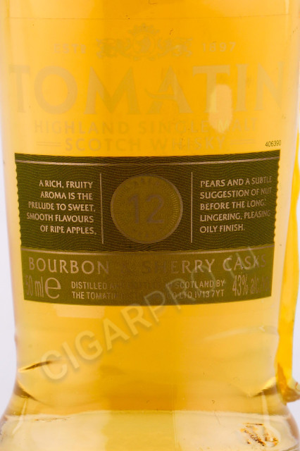 этикетка виски tomatin legacy 0.05л