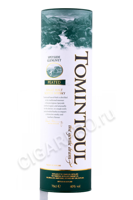 подарочная упаковка виски tomintoul speyside glenlivet peatet 0.7л