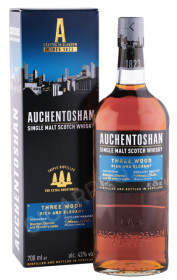 виски auchentoshan three wood 0.7л в подарочной упаковке