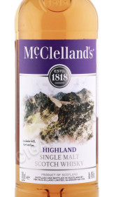 этикетка виски mcclellands highland 0.7л