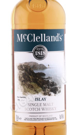 этикетка виски mcclellands islay 0.7л