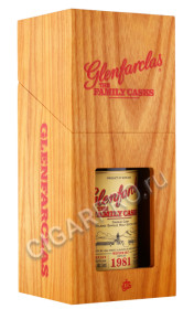 деревянная упаковка виски glenfarclas family casks 1981г 0.7л