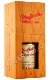 деревянная упаковка виски glenfarclas family casks 1986г 0.7л