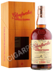 виски glenfarclas family casks 1986г 0.7л в деревянной упаковке