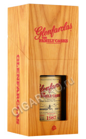 деревянная упаковка виски glenfarclas family casks 1987 years 0.7л