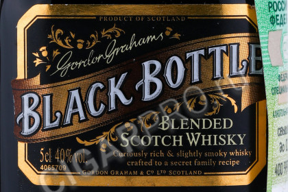 этикетка шотландский виски black bottle 0.05л