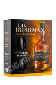 подарочная упаковка виски the irishman founders reserve + 2стакана 0.7л