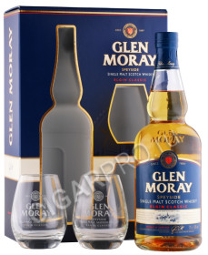 виски glen moray elgin classic 0.7л + 2 бокала в подарочной упаковке