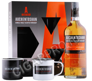 виски auchentoshan american oak 0.7л + 2 кружки в подарочной упаковке