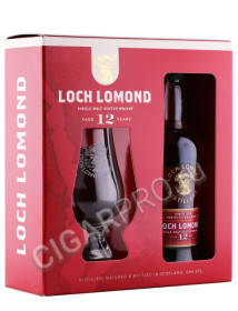подарочная упаковка виски loch lomond 12 years old 0.2л +1 бокал