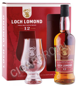 виски loch lomond 12 years old 0.2л +1 бокал в подарочной упаковке