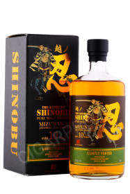 виски shinobu lightly peated 10years pure malt mizunara japanese oak finish 0.7л в подарочной упаковке