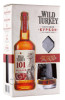 подарочная упаковка виски wild turkey 101 0.7л + 1 стакан и камни