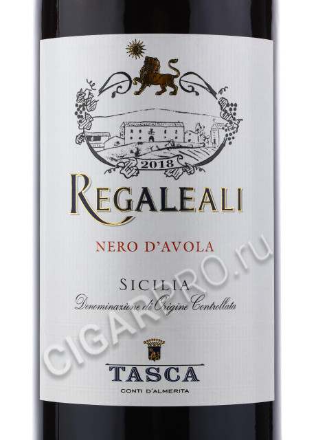 этикетка tasca d almerita regaleali rosso 0.75 l