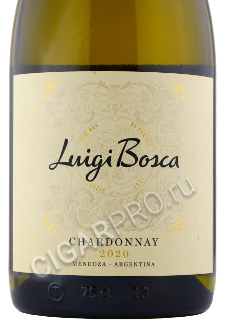 этикетка luigi bosca chardonnay 0.75л