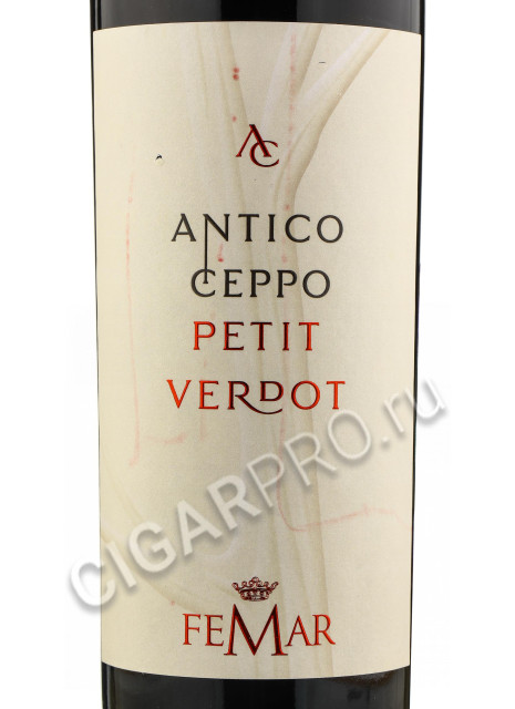 этикетка femar vini antico ceppo petit verdot